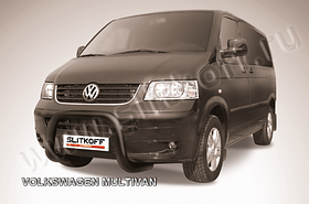 Кенгурятник d76 низкий "мини" черный Volkswagen Multivan