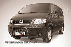 Кенгурятник d57 низкий "мини" черный Volkswagen Multivan