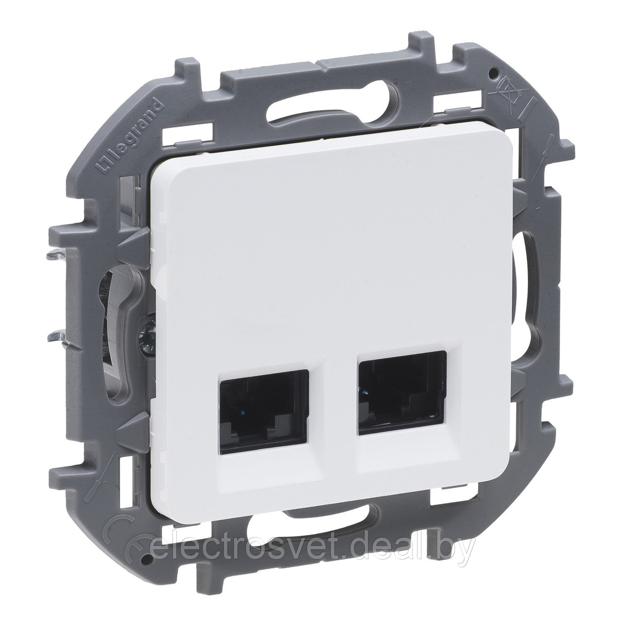 Inspiria - Розетка 2хRJ-45 UTP CAT5 (белый) - фото 1 - id-p166415592