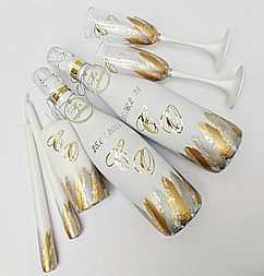 Свадебный набор "Поталь" в серебрено-золотом цвете