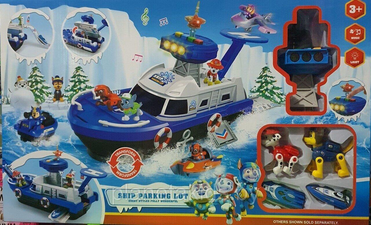 Лодка трансформер Щенячий патруль Paw Patrol со светоми звуком, 2 щенка, катер 1018