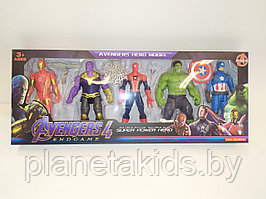 Игровой набор Супергероев (5 шт) Марвел, героев Marvel с оружием, световый эффектыарт. 2165