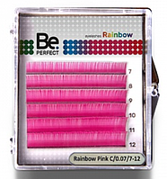 Be Perfect Цветные ресницы Rainbow Mix 6 линий, Pink C0.10 7-12