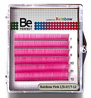 Be Perfect Цветные ресницы Rainbow Mix 6 линий, Pink D0.07 7-12