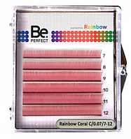 Be Perfect Цветные ресницы Rainbow Mix 6 линий, Coral C0.07 7-12