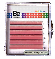 Be Perfect Цветные ресницы Rainbow Mix 6 линий, Coral C+0.07 6-13