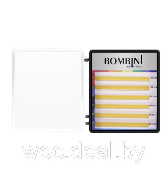 Bombini Цветные ресницы для наращивания Holi Mini Mix, Белые C0.10 Mix 8-13 - фото 1 - id-p167858185