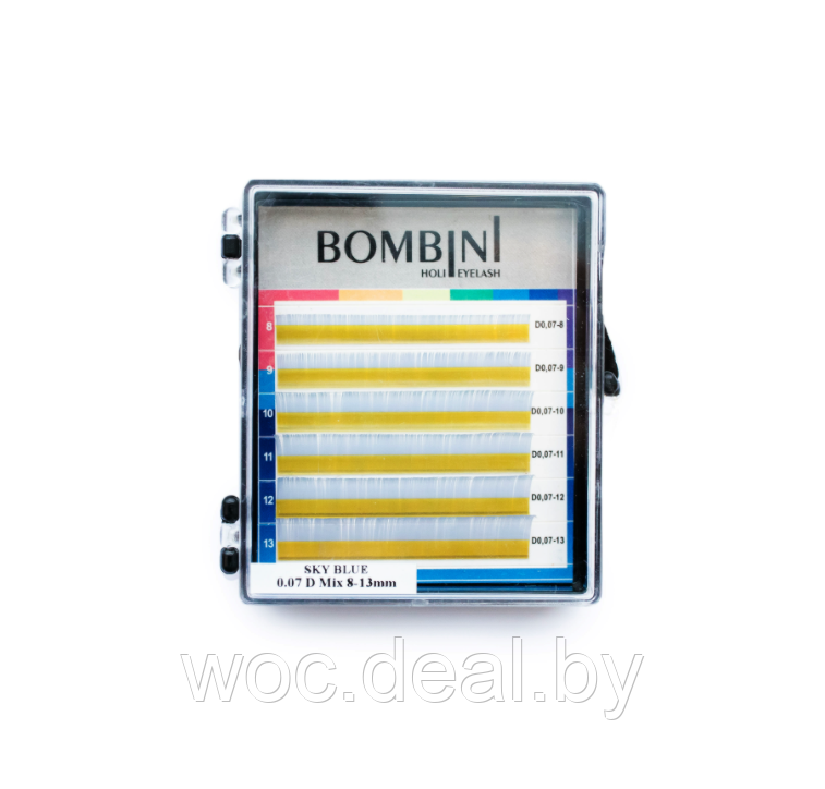 Bombini Цветные ресницы для наращивания Holi Mini Mix, Голубые C0.10 Mix 8-13 - фото 1 - id-p167858187