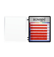 Bombini Цветные ресницы для наращивания Holi Mini Mix, Красные C0.10 Mix 8-13