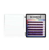 Bombini Цветные ресницы для наращивания Holi Mini Mix, Фиолетовые D0.10 Mix 8-13