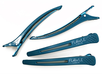 Flawle Зажимы с силиконовой прослойкой для волос Sectioning, Цвет: Синий