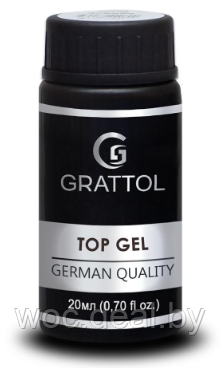 Grattol Топ без липкого слоя c УФ фильтром No Wipe Top Gel, 20 мл - фото 1 - id-p167849170