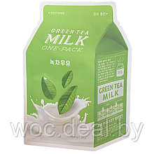 A'PIEU Тканевая маска для лица Milk One-Pack, 21 г, green tea
