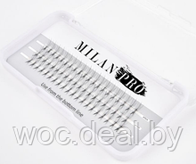 Milan Pro Пучки ресниц безузелковые Черные 3 линии, 10D 0.07 C 10 mm
