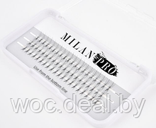 Milan Pro Пучки ресниц безузелковые комбинированные Черные 3 линии, 10D 0.07 C mix 8,10.12 mm