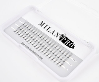Milan Pro Пучки ресниц безузелковые комбинированные Черные 3 линии, 14D 0.07 C mix 8,10,12 mm
