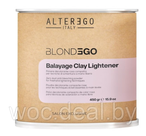 Alter Ego Осветляющий порошок для балаяжа розовый 7 уровней Balayage Clay Lightener Blond Ego 450 гр - фото 1 - id-p167857522