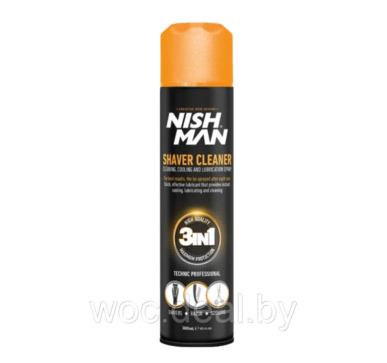 Nishman Спрей для чистки инструмента Shaver Cleaner 3 в 1, 300 мл - фото 1 - id-p167857542