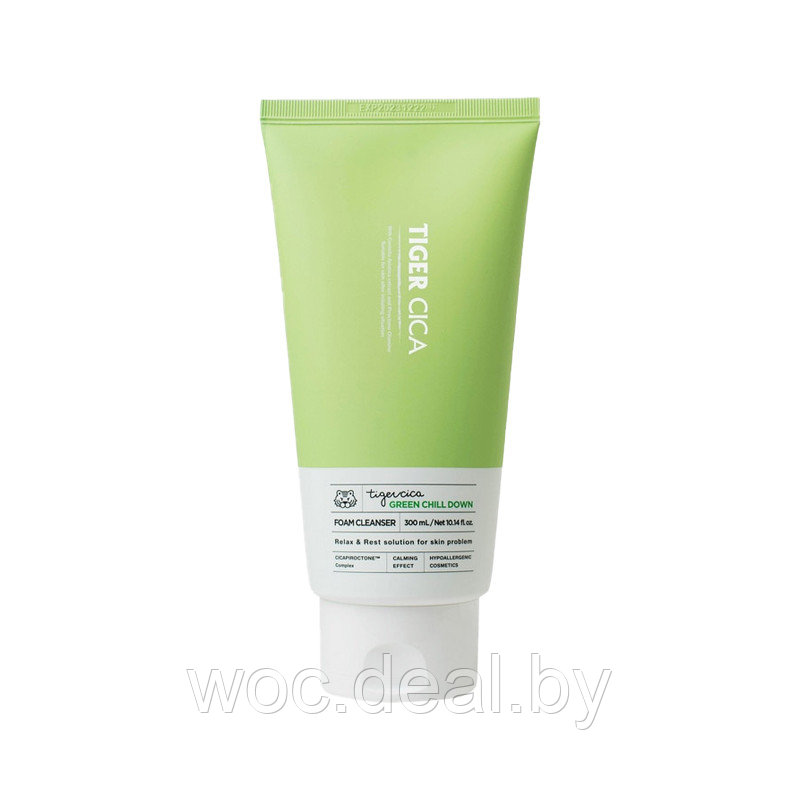 It`s Skin Успокаивающая пенка с центеллой Tiger Cica Green Chill Down Foam Cleanser, 300 мл - фото 1 - id-p167858626