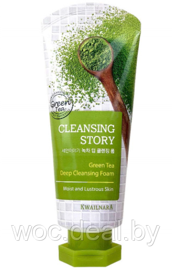 Welcos Пенка для умывания успокаивающая Cleansing Story Foam Cleansing Green Tea 120 мл - фото 1 - id-p167858763