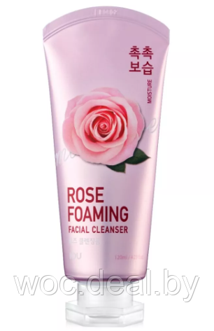 Welcos Пенка для умывания увлажняющая IOU Rose Foaming Facial Cleanser 120 мл - фото 1 - id-p167858770