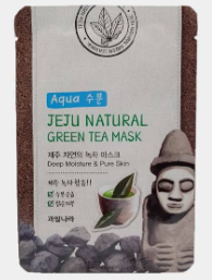 Welcos Маска для лица тканевая успокаивающая Jeju Nature's Green Tea Mask 20 мл - фото 1 - id-p167858773