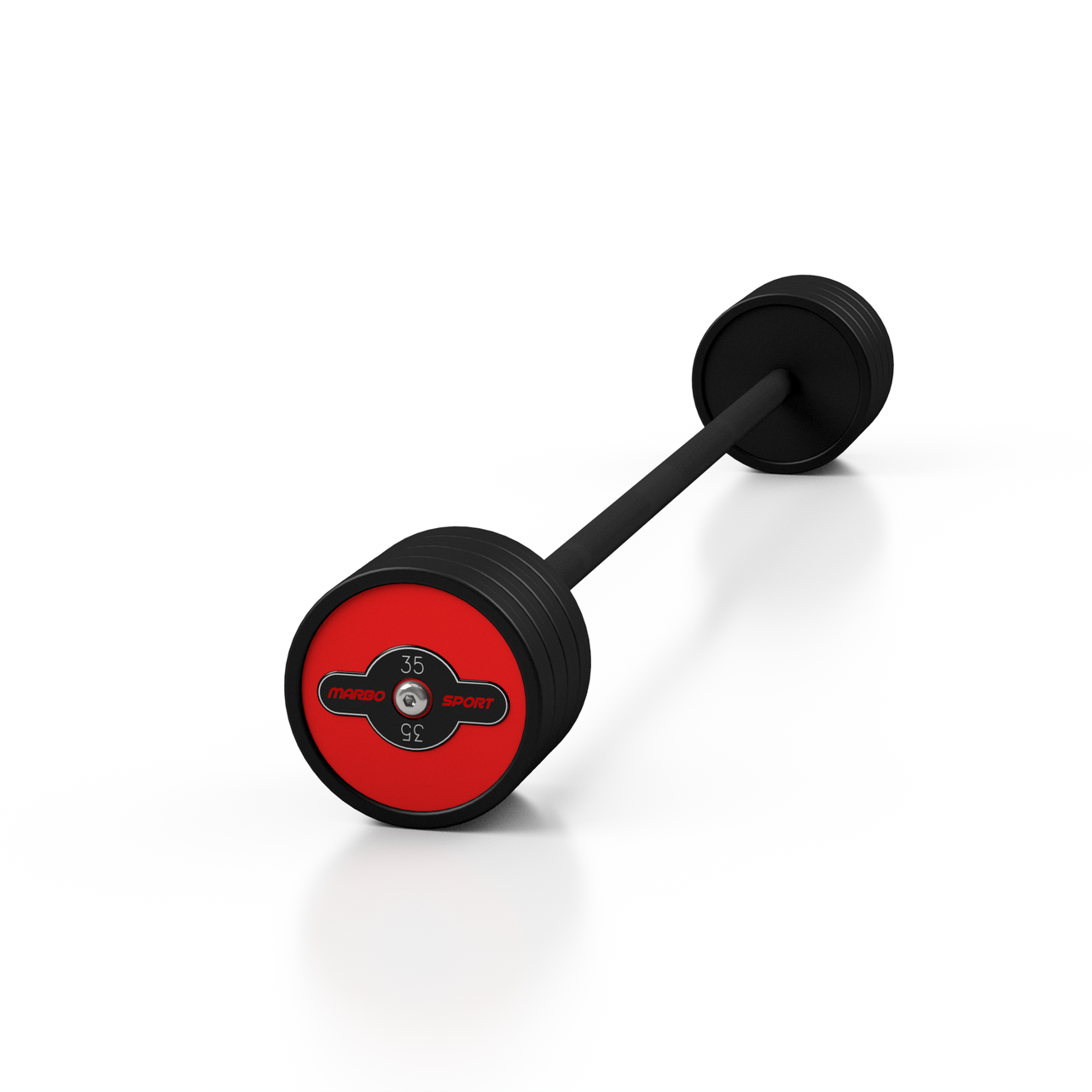 Штанга прямая резиновая 35 кг красный глянец - Marbo Sport