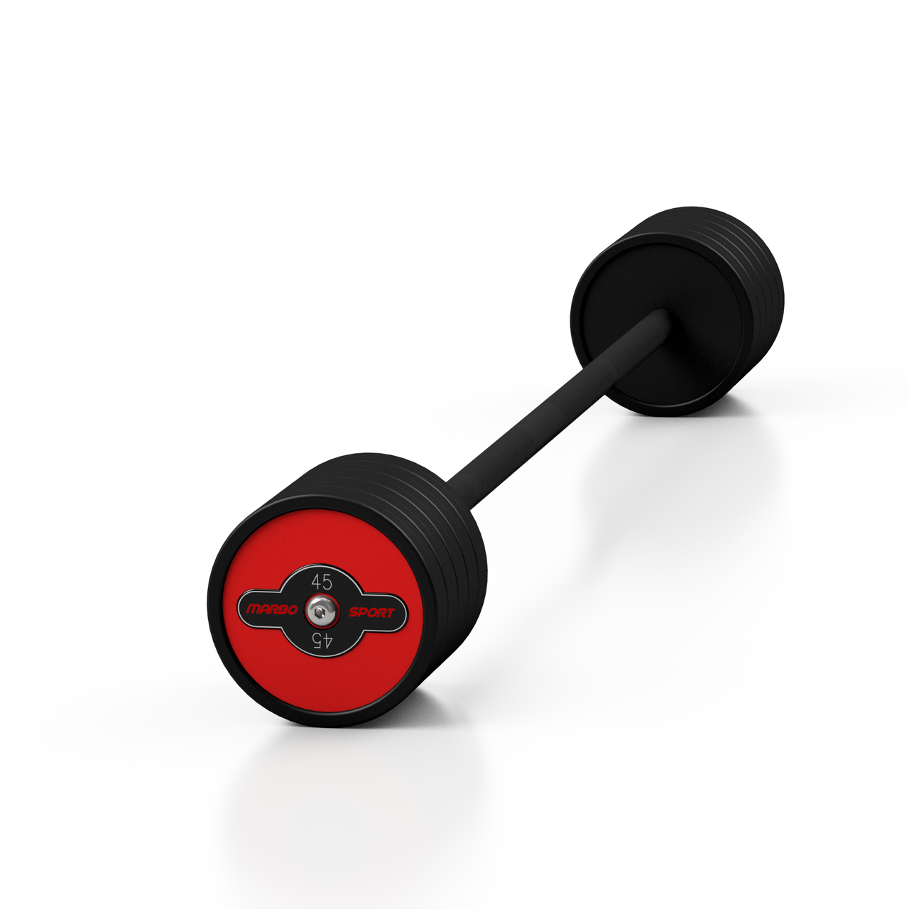 Штанга прямая резиновая 45 кг красный глянец - Marbo Sport