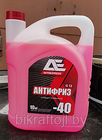 Антифриз AUTOEXPRESS RED G12 -40 (канистра 10 кг), красный