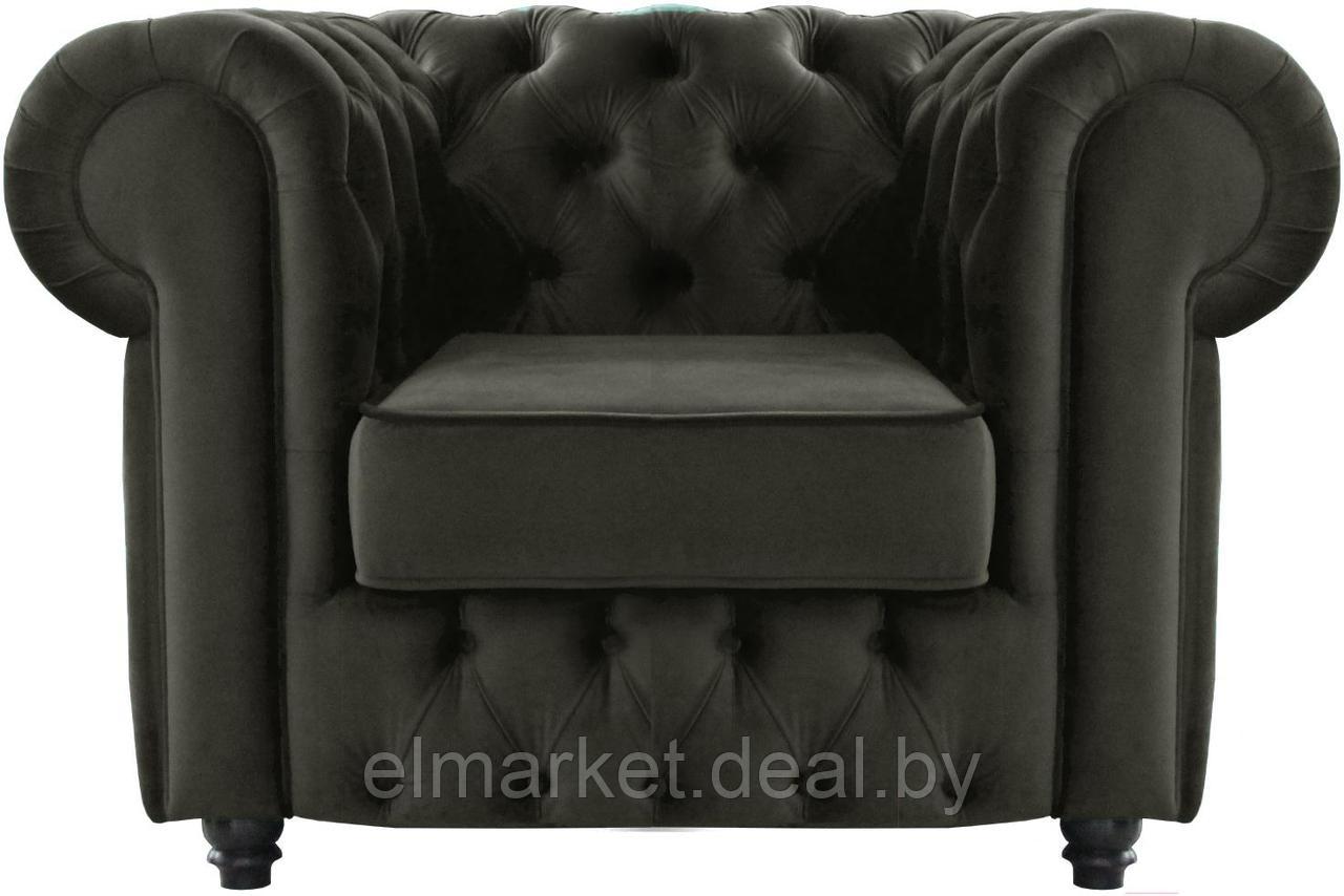 Кресло Бриоли Честерфилд В17 темно-серый - фото 1 - id-p167875394