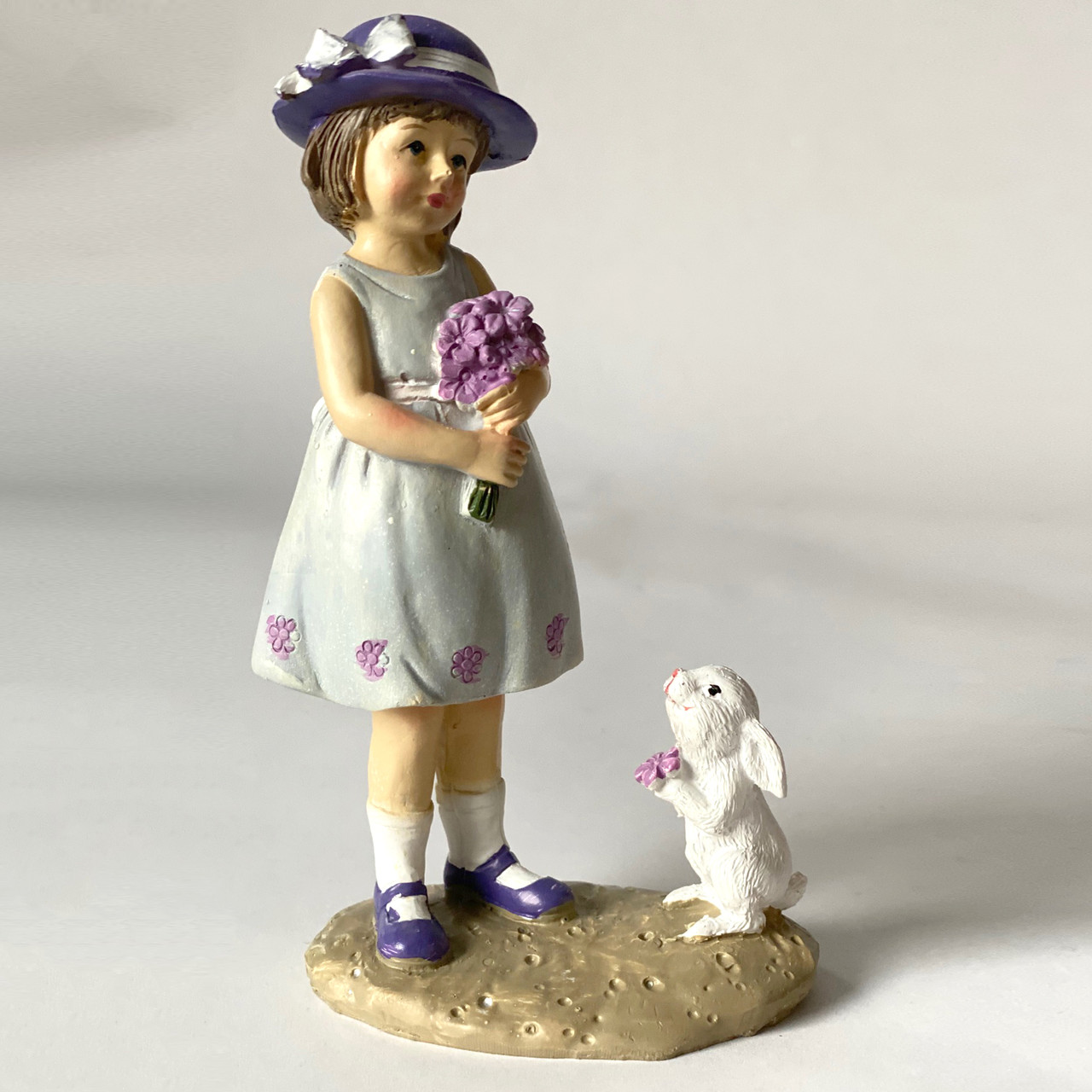 Фигура интерьерная Девочка с кроликом и лавандой - фото 2 - id-p138630216