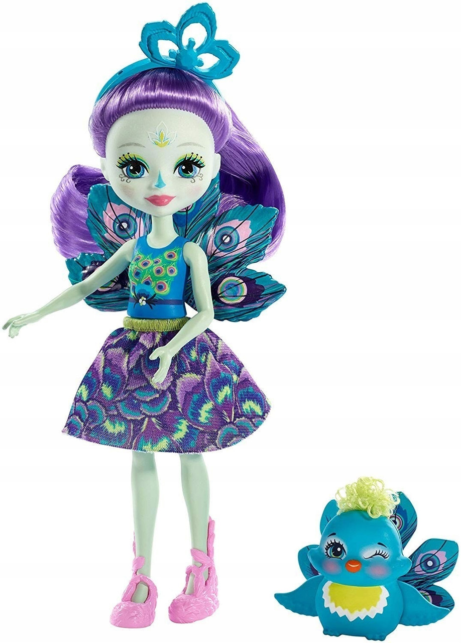Кукла Пэттер Павлина с питомцем павлином Флэп 15см Enchantimals Mattel FXM74, фото 1