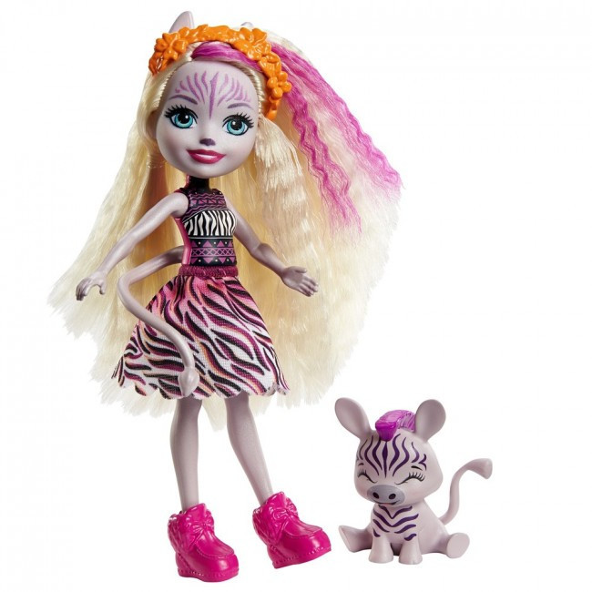 Кукла Зейди Зебра с питомцем зебра Реф 15см Enchantimals Mattel GTM27