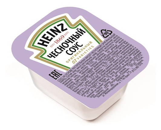 Heinz чесночный соус ХАЙНЦ 25г в коробке 125шт - фото 2 - id-p167904400
