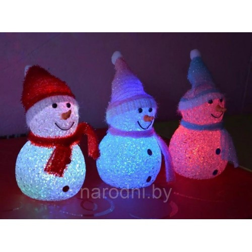 Фигура светодиодная "Снеговик" 10см, RGB - фото 2 - id-p167914422