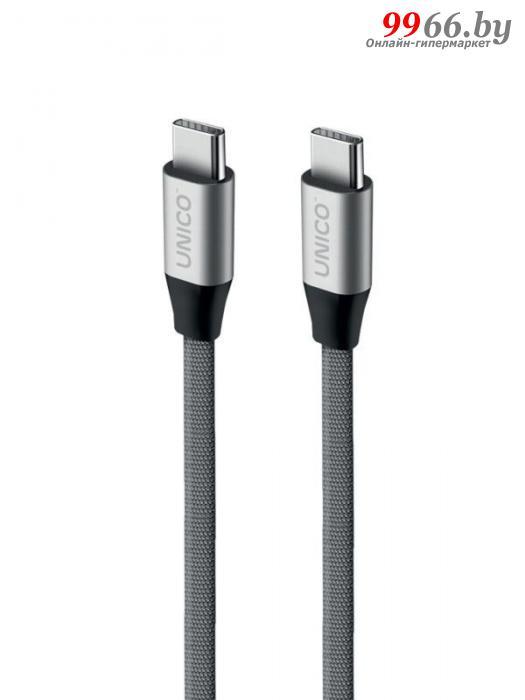 Аксессуар Unico Type-C - Type-C 2.1А PD 1m Grey DCCCUNC