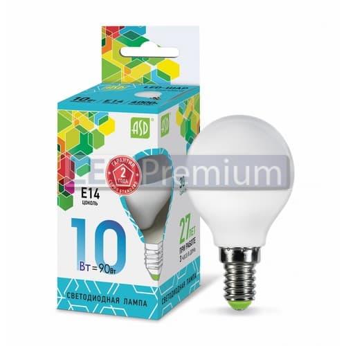 Лампа светодиодная LED-ШАР-standard 10Вт 230В Е14 4000К 900Лм ASD - фото 1 - id-p167915391