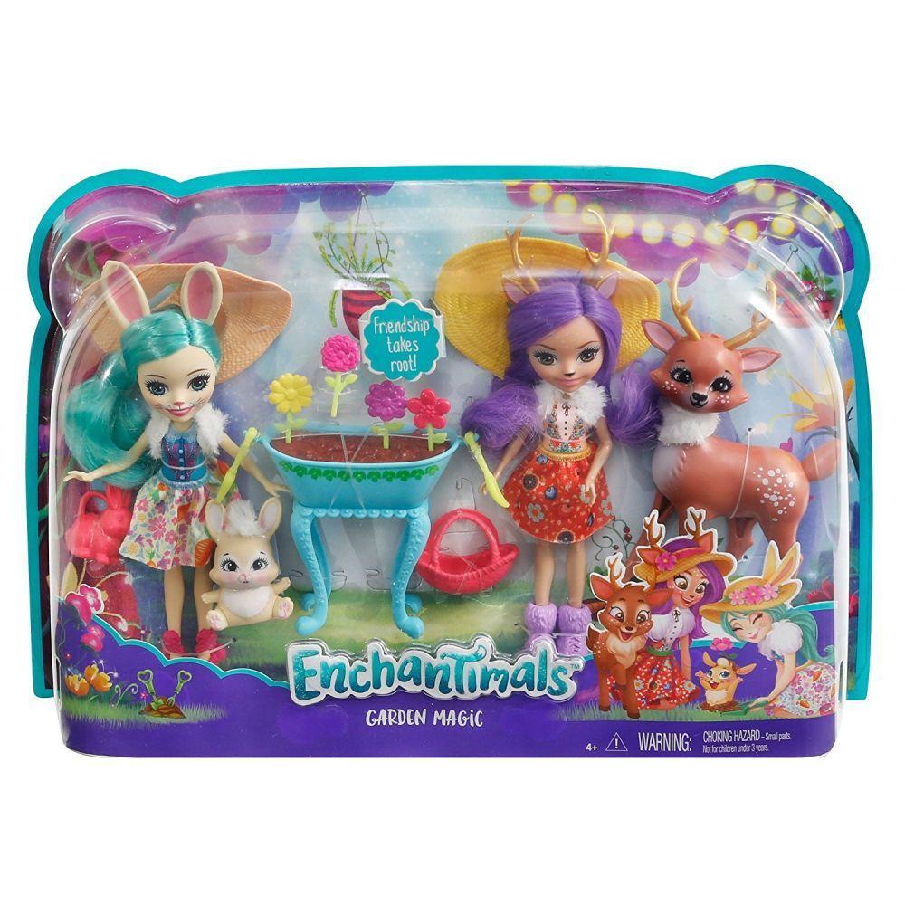 Куклы Флаффи и Данесса Garden Magic с питомцами зайчик и олененок 15см Enchantimals Mattel FDG01 - фото 4 - id-p167916019