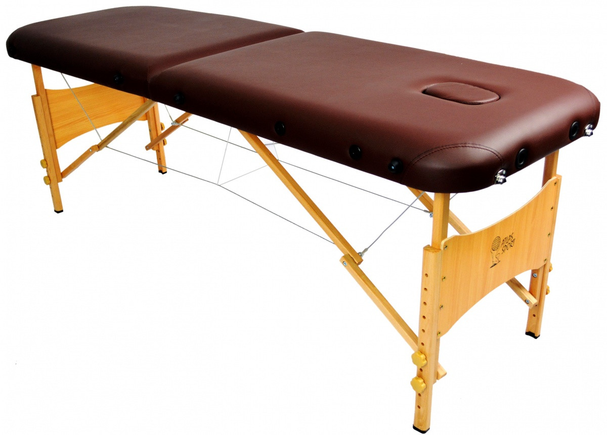 Массажный стол Atlas Sport складной 2-с деревянный 60 см (без сумки, подлокотников и подголовника) коричневый