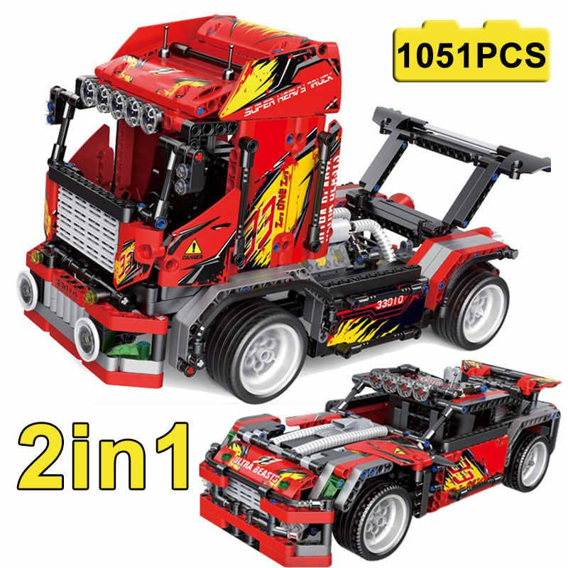 Конструктор Technic Decool 33010 "Скоростной грузовик 2в1", 1051 дет, аналог Лего Техник (LEGO Technic 42041) - фото 2 - id-p167917463