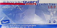 Перчатки 100шт/уп. SemperGuard Sapphire нитриловые, неопудренные, голубые, размер: S,M,L.