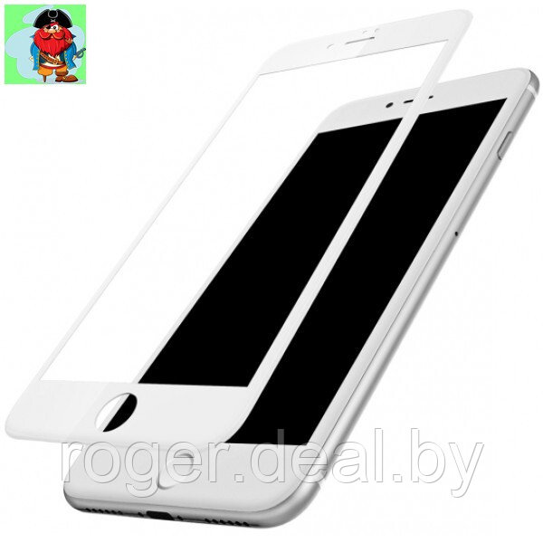 Защитное стекло Apple iPhone 7 Plus 5D (полная проклейка), цвет: белый - фото 1 - id-p93017226