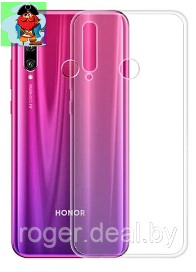 Чехол для Huawei Honor 20 Lite силиконовый, цвет: прозрачный - фото 1 - id-p125530787