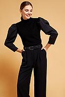 Женская осенняя трикотажная черная блуза DAVYDOV 6035 42р.