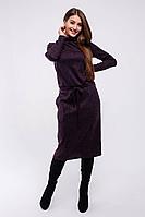 Женская осенняя трикотажная фиолетовая платье и пояс Madech 205363 фиолетовый-меланж 44р.