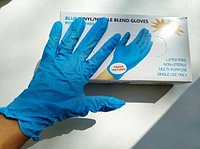 Перчатки одноразовые (нитрил/винил) (голубые) "Wally Plastic" - 100 шт (50 пар), все размеры