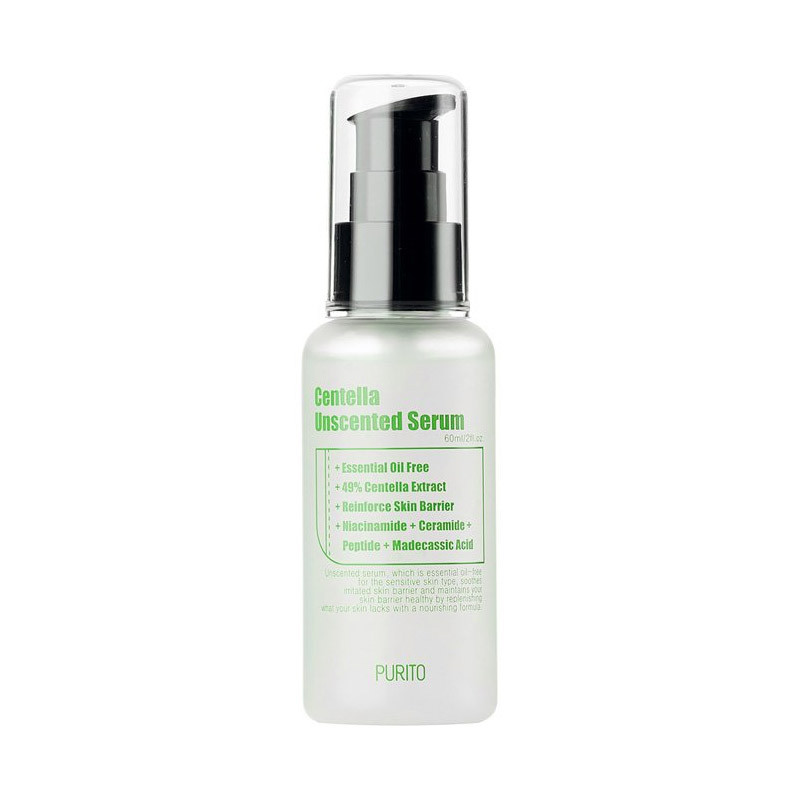 Безмасляная сыворотка для чувствительной кожи Purito Centella Unscented Serum 60мл