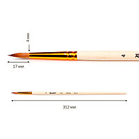 1112 Roubloff Кисть колонок круглая длинная ручка № 4.