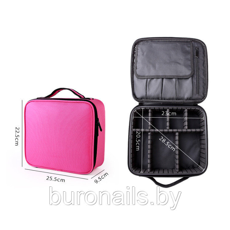 Сумка для косметики, портфель визажиста жен «CALZETTl» розовый, маленький - фото 3 - id-p142432218