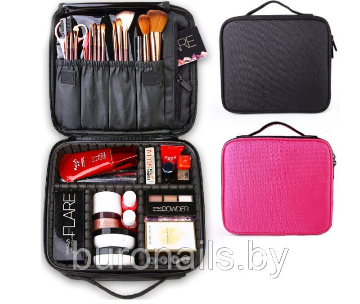 Сумка для косметики, портфель  визажиста жен «CALZETTl» розовый, маленький